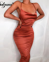 Best neon satin lace women long dress