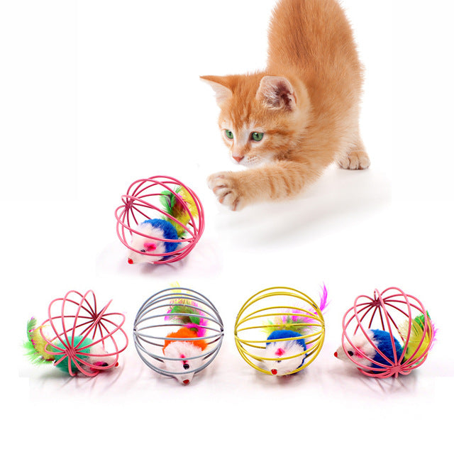 Best Cat Colorful Mouse Cage Toy