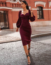 Best sexy pure V Neck off shoulder Dress