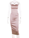 Best neon satin lace women long dress