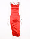 Best neon satin lace women long dress