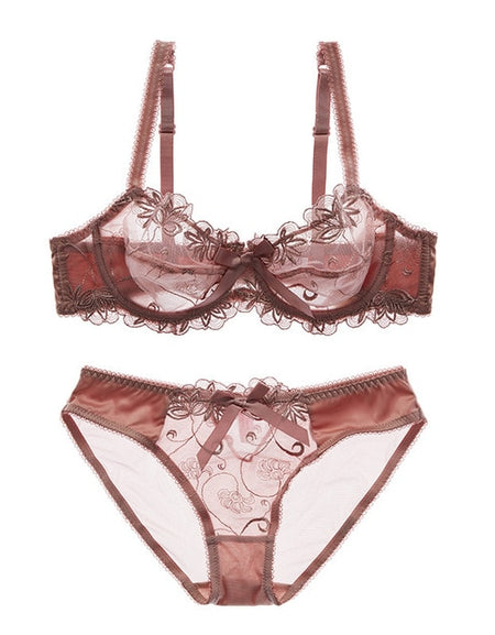 Best Fashion embroidery bras women set
